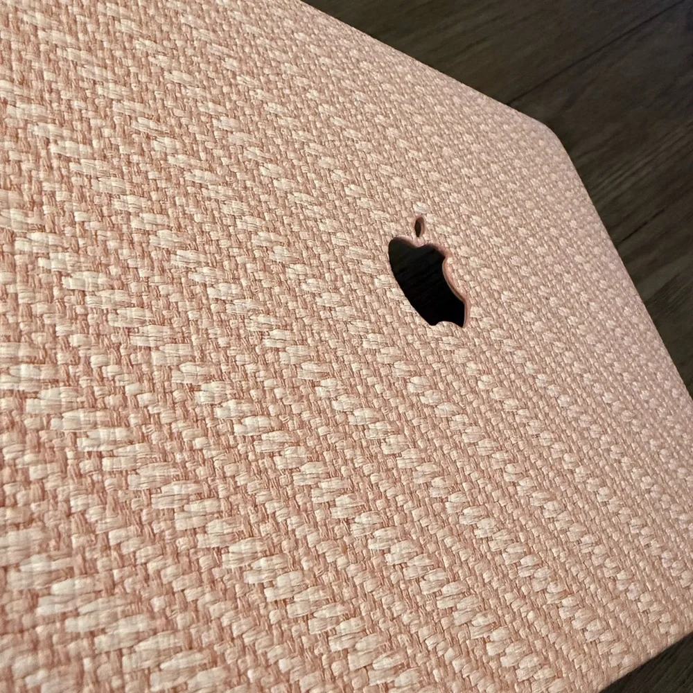 UniqFind Pink Cross Weave Protective Case for MacBook Air 13 inch